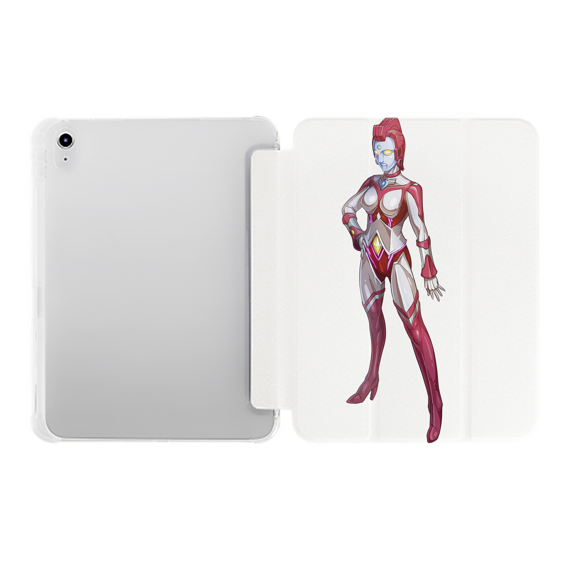 （画像用） ウルトラマン Ultraman IPad ケース ペン収納付き 三つ折りスタンド PUレザー×シリコン 対応機種9.5/10.5/10.9インチ